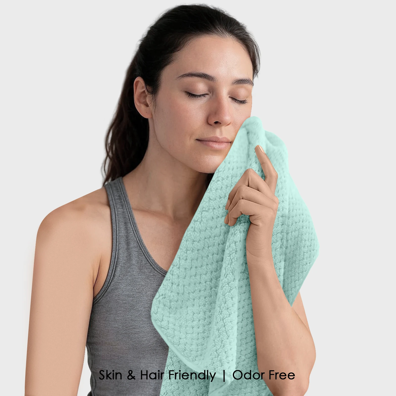HOUSSE Microfiber Vogue Coral Fleece Bathing Towels | 360 GSM | Super Soft| Quick Absorbent | Lightweight & with Hanging Hook | for Versatile Usage | for Women & Men