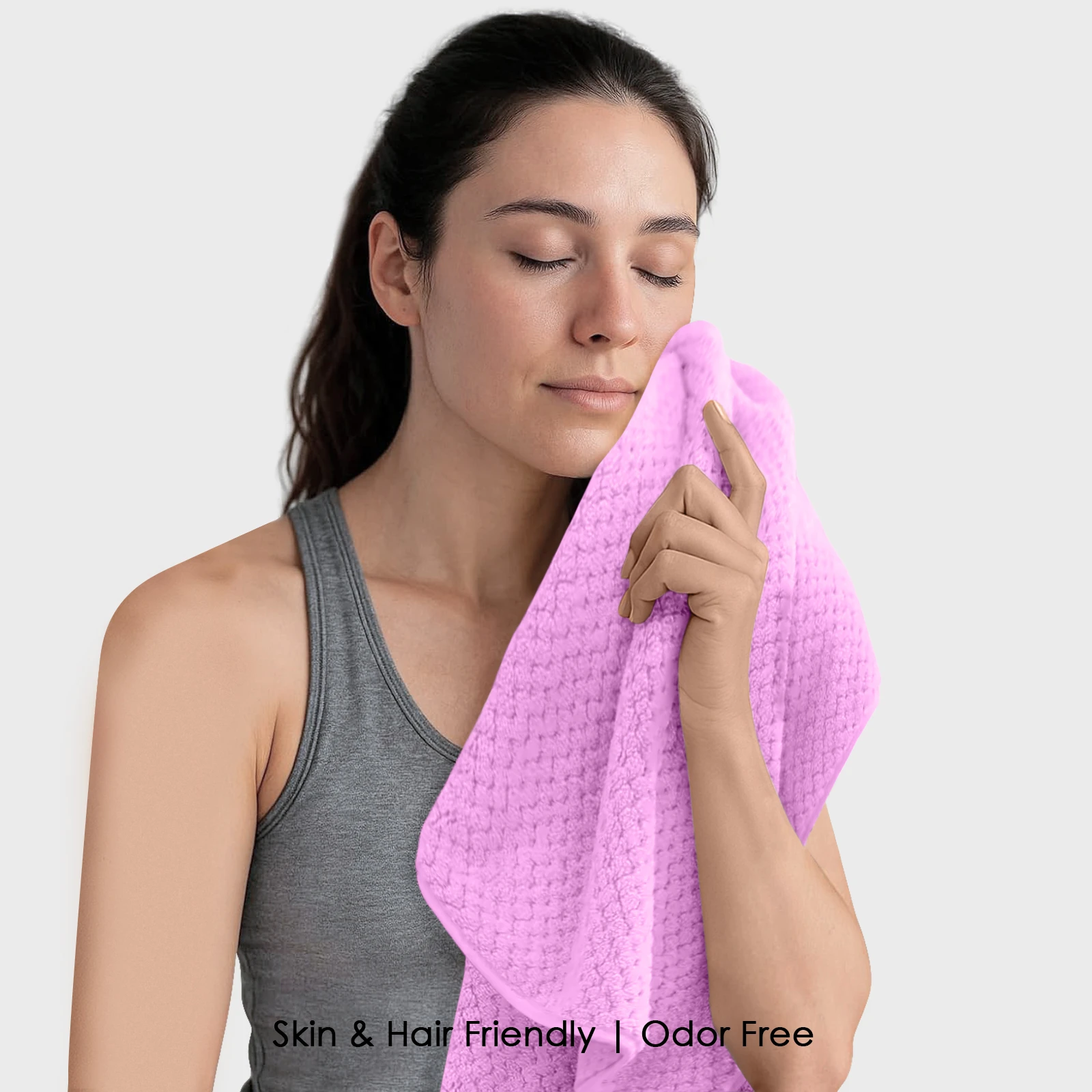 HOUSSE Microfiber Vogue Coral Fleece Bathing Towels | 360 GSM | Super Soft| Quick Absorbent | Lightweight & with Hanging Hook | for Versatile Usage | for Women & Men