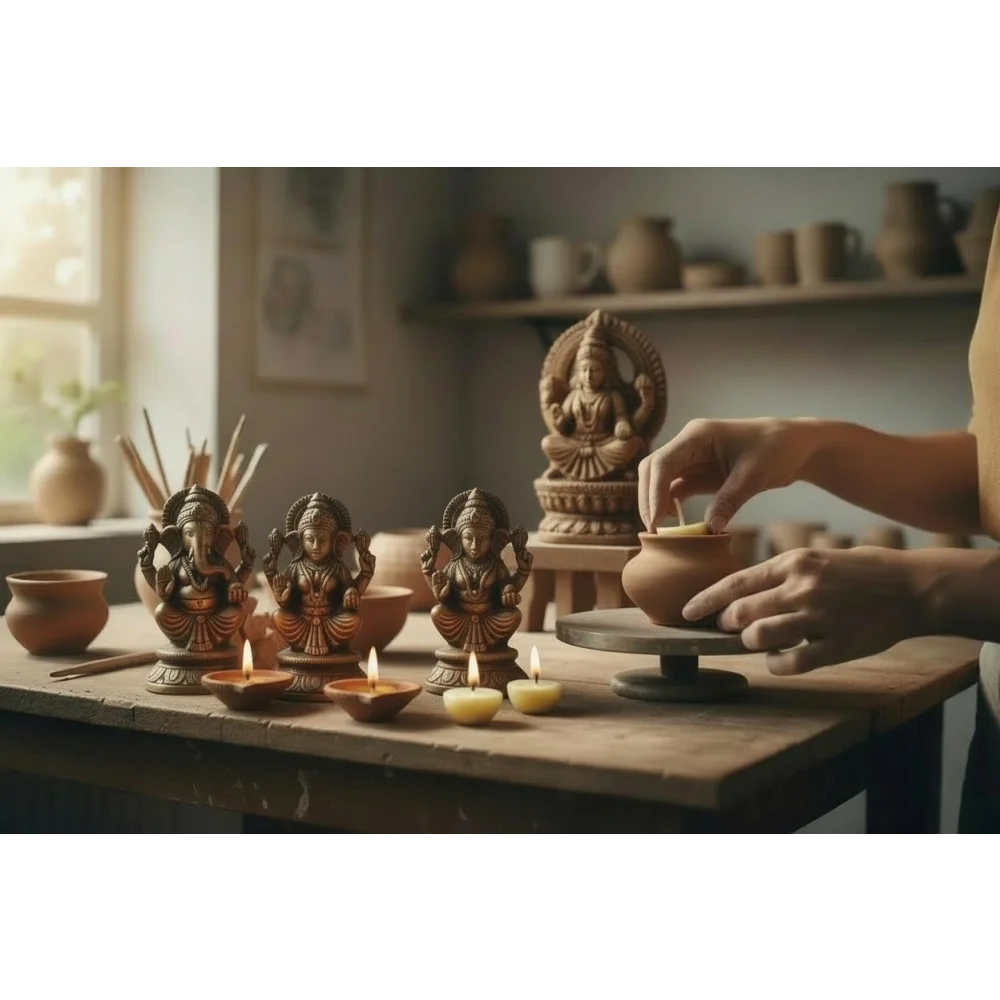 Pure Ghee Wicks| Batti| Diya for Pooja, 50 Pieces, Wax Free Vegan Ghee Batti/Wicks/Jyot for Pooja Aarti (Pack of 1, 50Pieces)