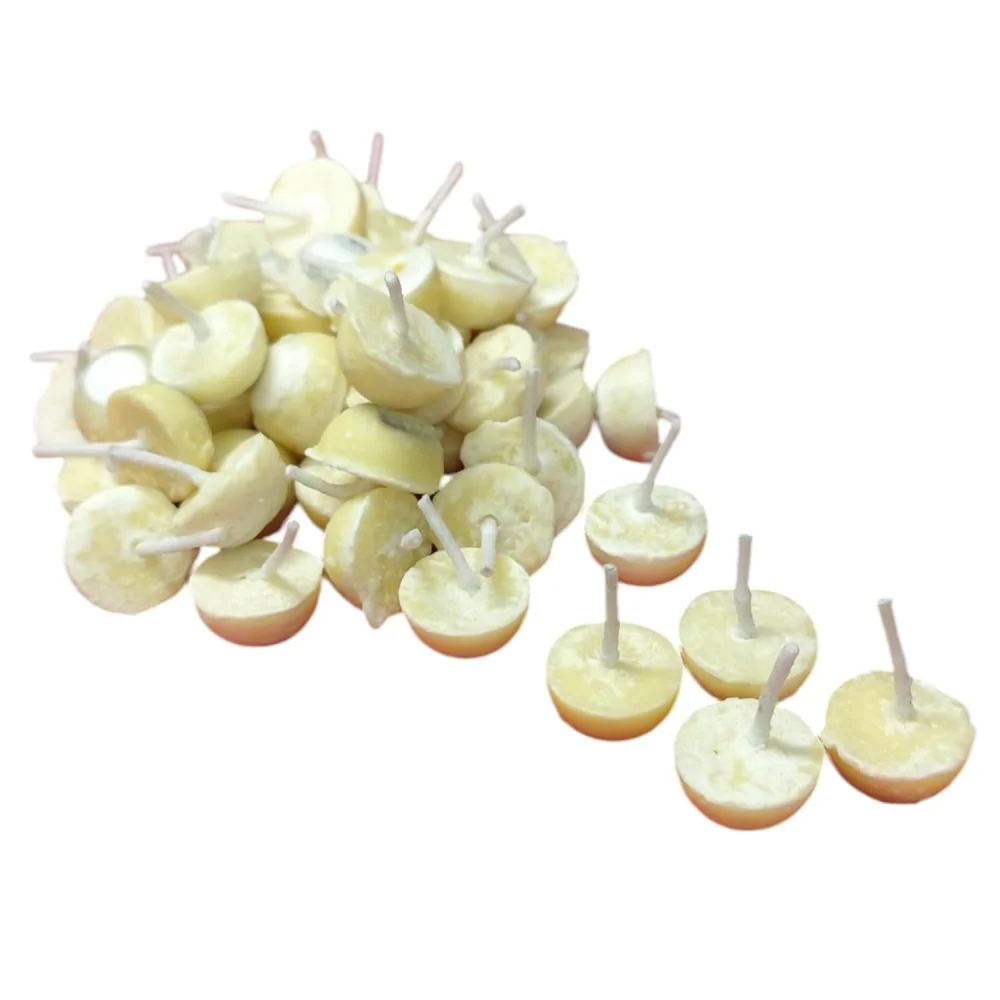 Pure Ghee Wicks| Batti| Diya for Pooja, 50 Pieces, Wax Free Vegan Ghee Batti/Wicks/Jyot for Pooja Aarti (Pack of 1, 50Pieces)