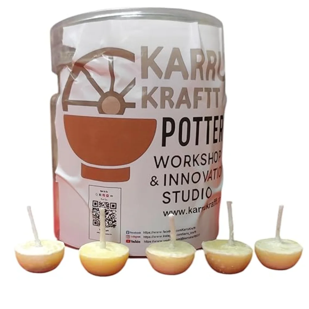 Pure Ghee Wicks| Batti| Diya for Pooja, 50 Pieces, Wax Free Vegan Ghee Batti/Wicks/Jyot for Pooja Aarti (Pack of 1, 50Pieces)