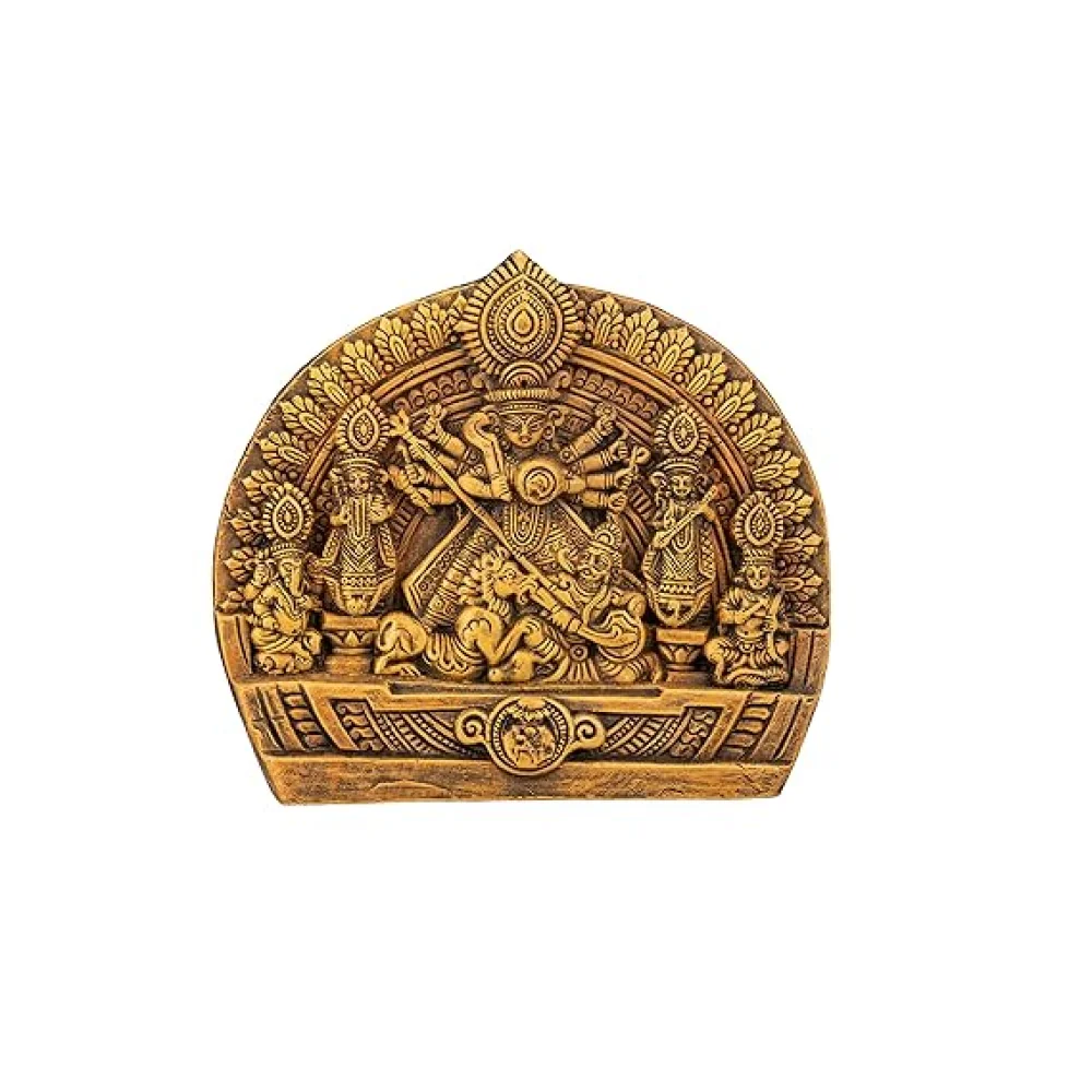 Handcrafted Terracotta Goddess Durga Idol with Family 7.5 Inch – Clay Decorative Murti for Home, Navaratri & Office Décor | Festive & Corporate Gifting