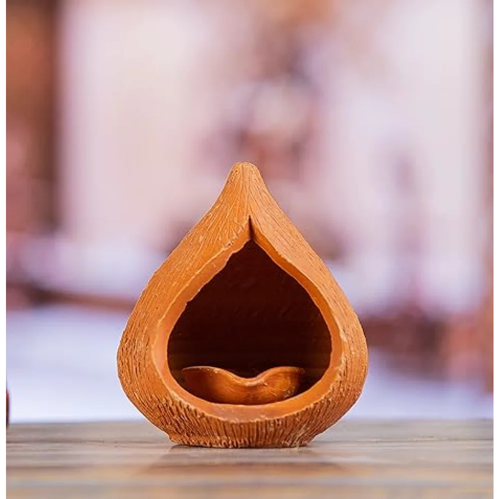 Handcrafted Terracotta Akhand Narkel Diya – Clay Decorative Oil Lamp for Pooja, Diwali & Festive Home Décor | Traditional Mitti Diya for Lighting & Gifting