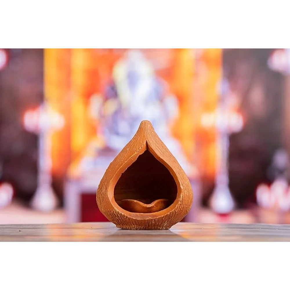 Handcrafted Terracotta Akhand Narkel Diya – Clay Decorative Oil Lamp for Pooja, Diwali & Festive Home Décor | Traditional Mitti Diya for Lighting & Gifting