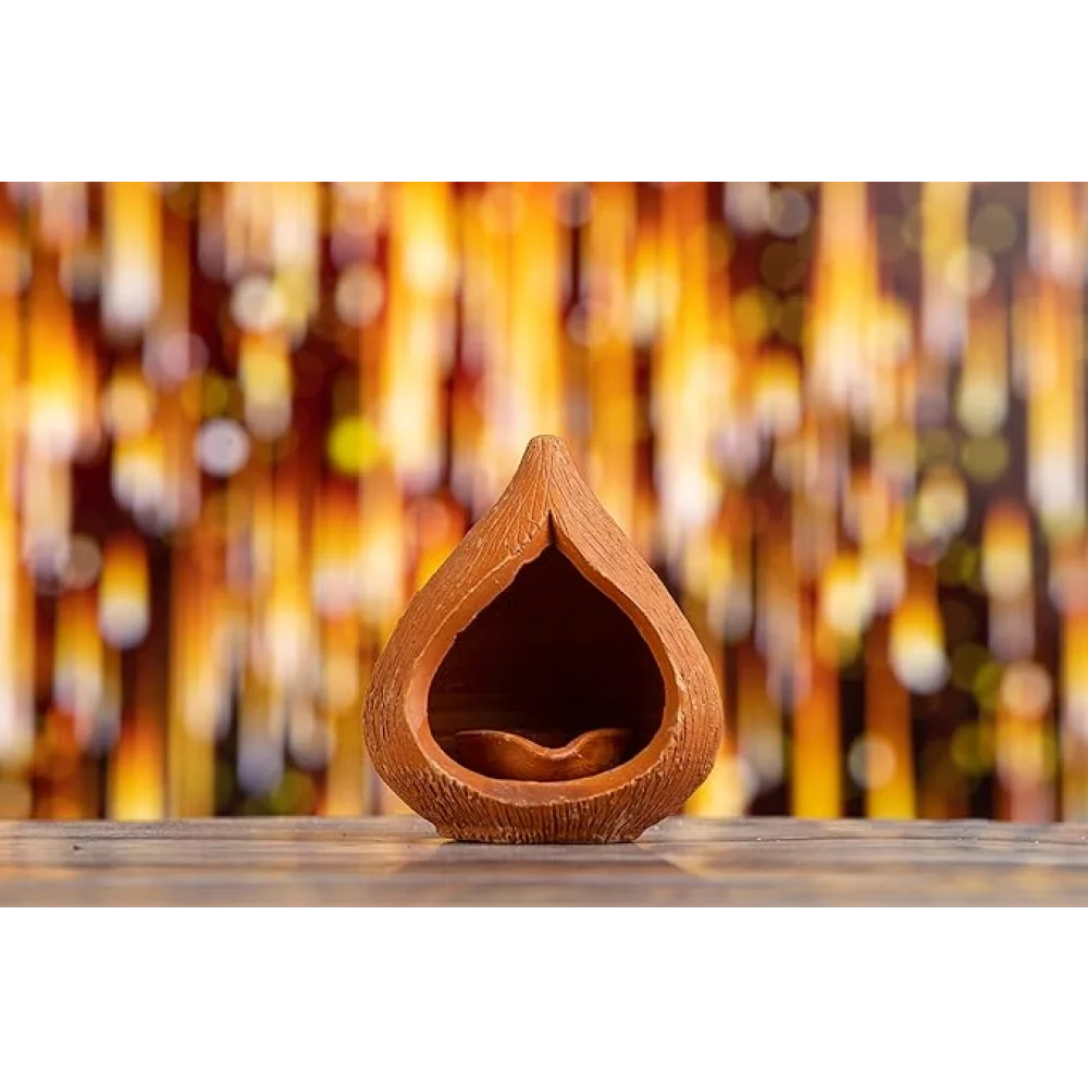 Handcrafted Terracotta Akhand Narkel Diya – Clay Decorative Oil Lamp for Pooja, Diwali & Festive Home Décor | Traditional Mitti Diya for Lighting & Gifting