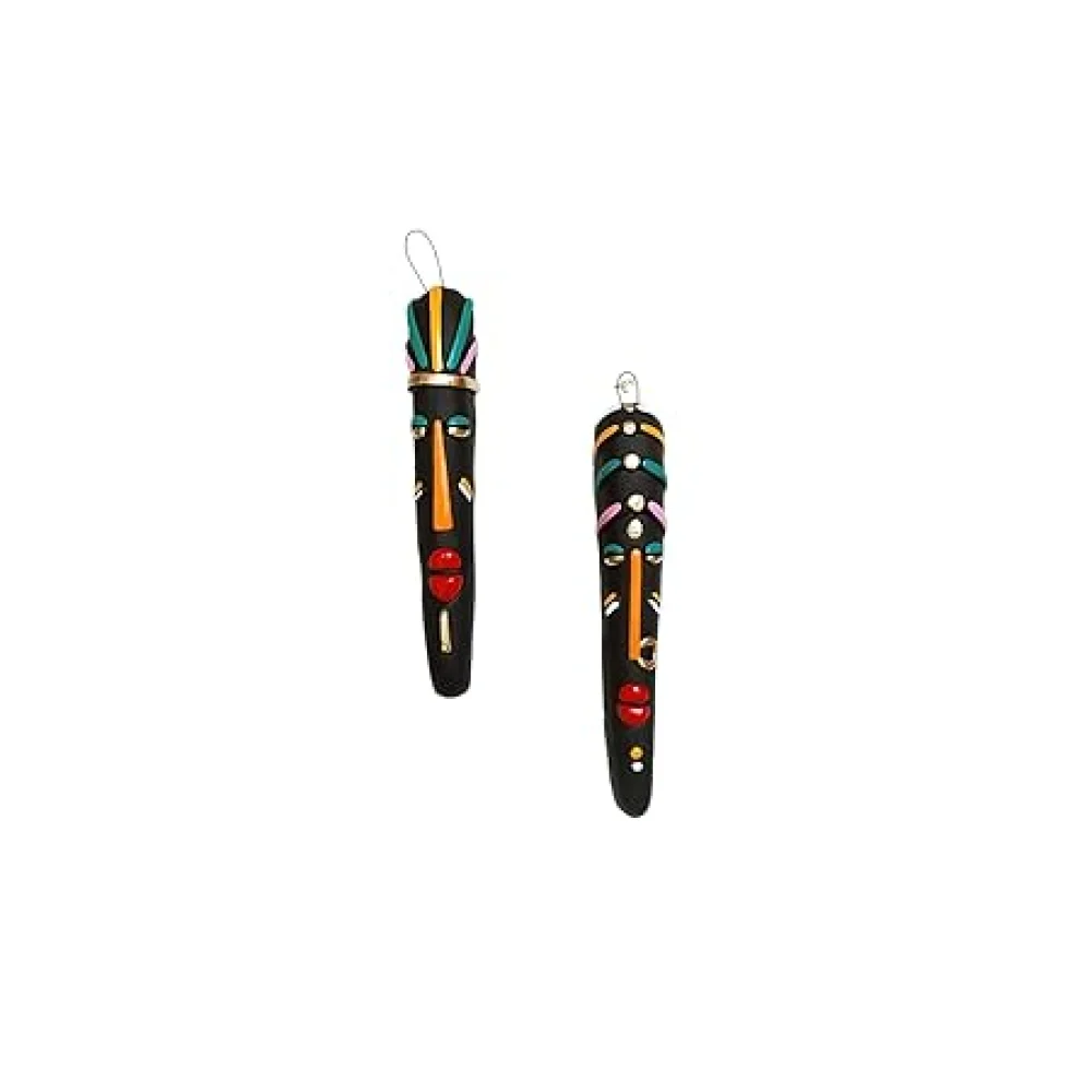 KARRU KRAFFT Handcrafted Terracotta Tribal Sooru Mask – Clay Wall Hanging Décor for Home & Office | Traditional Terracotta Face Mask for Housewarming & Gifting Pack of 2