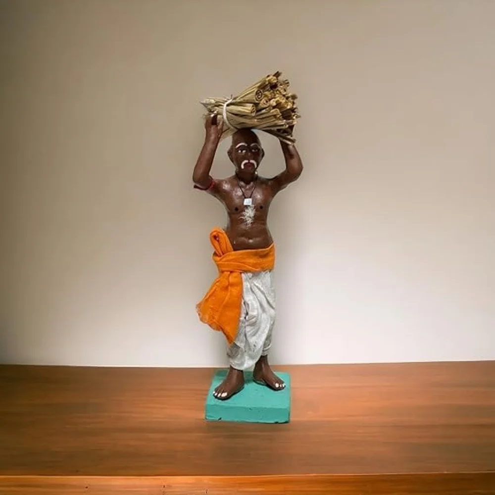 Handmade Clay Doll Human Working Figure for Gift & Décor, Farmer Human Figure Miniature Idol, Housewarming Gifting, Table Décor