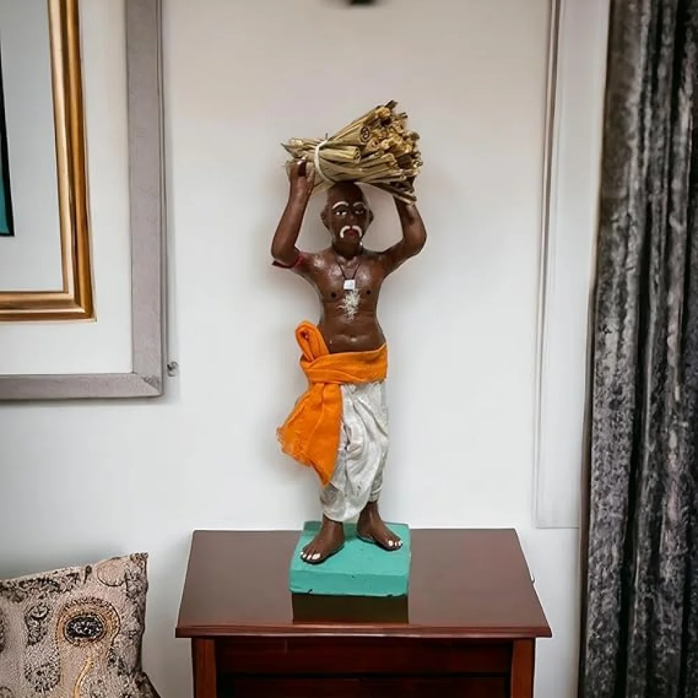 Handmade Clay Doll Human Working Figure for Gift & Décor, Farmer Human Figure Miniature Idol, Housewarming Gifting, Table Décor