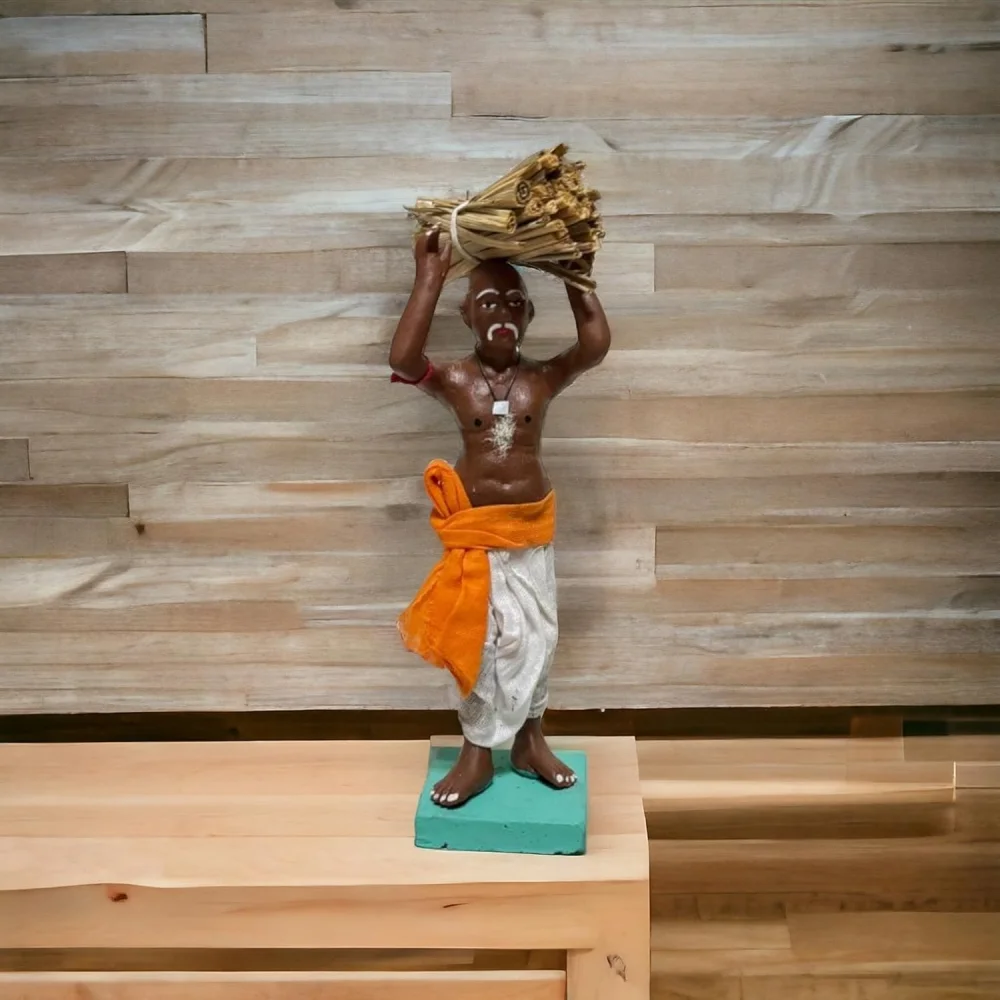 Handmade Clay Doll Human Working Figure for Gift & Décor, Farmer Human Figure Miniature Idol, Housewarming Gifting, Table Décor