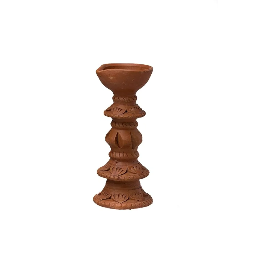 Handcrafted Terracotta Stand Large Diya/Pilsuz Diya for Pooja Decor, Festive Decor, Diwali Decor,Home Lighting, Decorative Diya, Festive Gifting, Har Ghar Diya