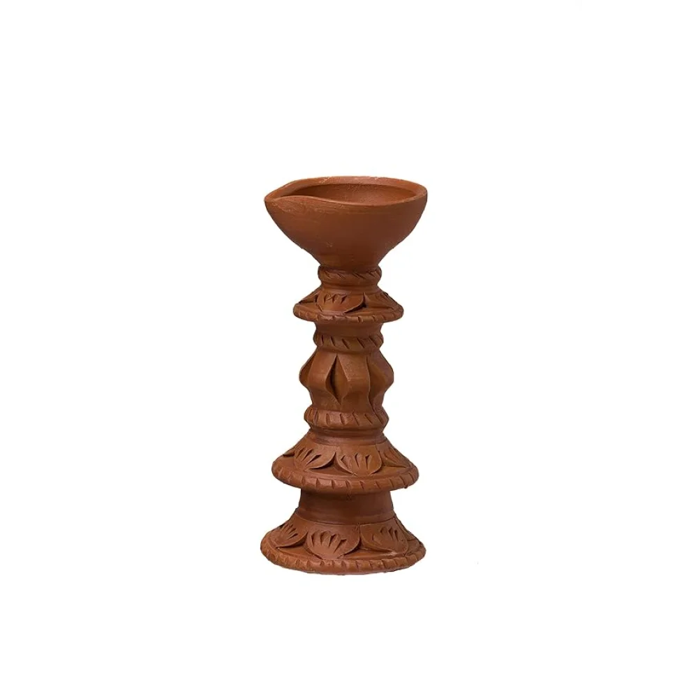 Handcrafted Terracotta Stand Large Diya/Pilsuz Diya for Pooja Decor, Festive Decor, Diwali Decor,Home Lighting, Decorative Diya, Festive Gifting, Har Ghar Diya