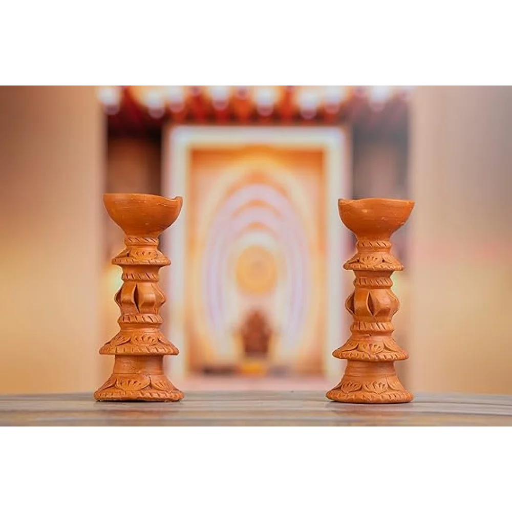 Handcrafted Terracotta Stand Large Diya/Pilsuz Diya for Pooja Decor, Festive Decor, Diwali Decor,Home Lighting, Decorative Diya, Festive Gifting, Har Ghar Diya