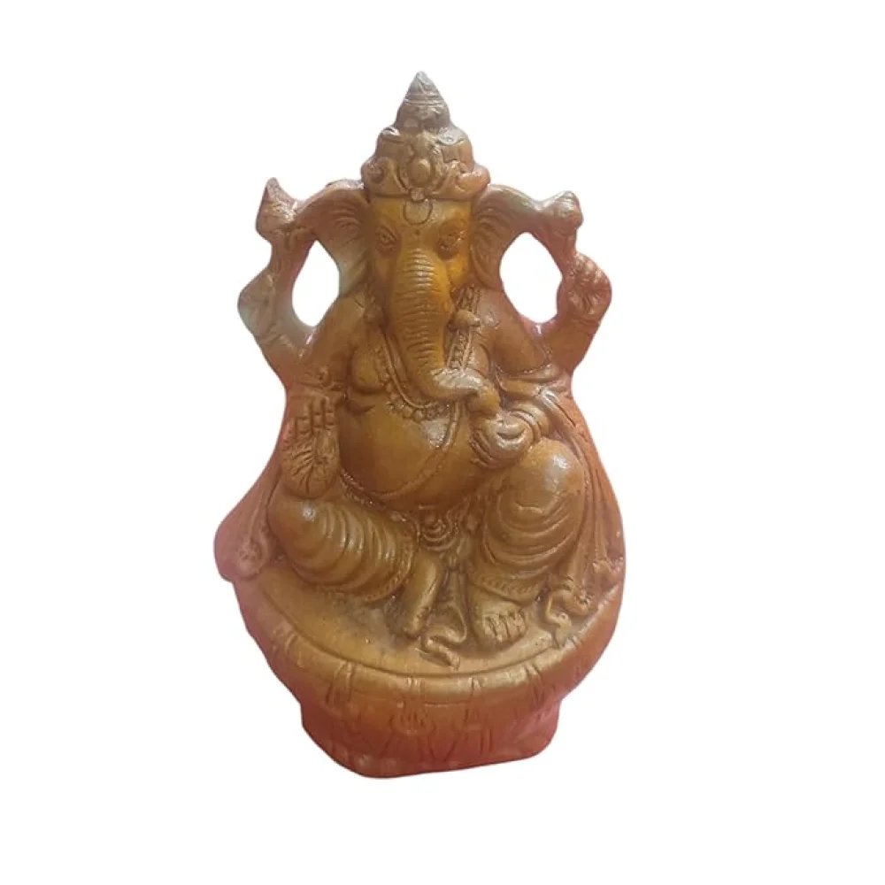 Handcrafted Lord Dhol Ganesha Terracotta Idol I Lord Ganesha Statue for Pooja Room I Religious Diwali Gifts I Festival Decor I Office desk Ganesha Statue I Indian handicraft Idols I Vastu Idol