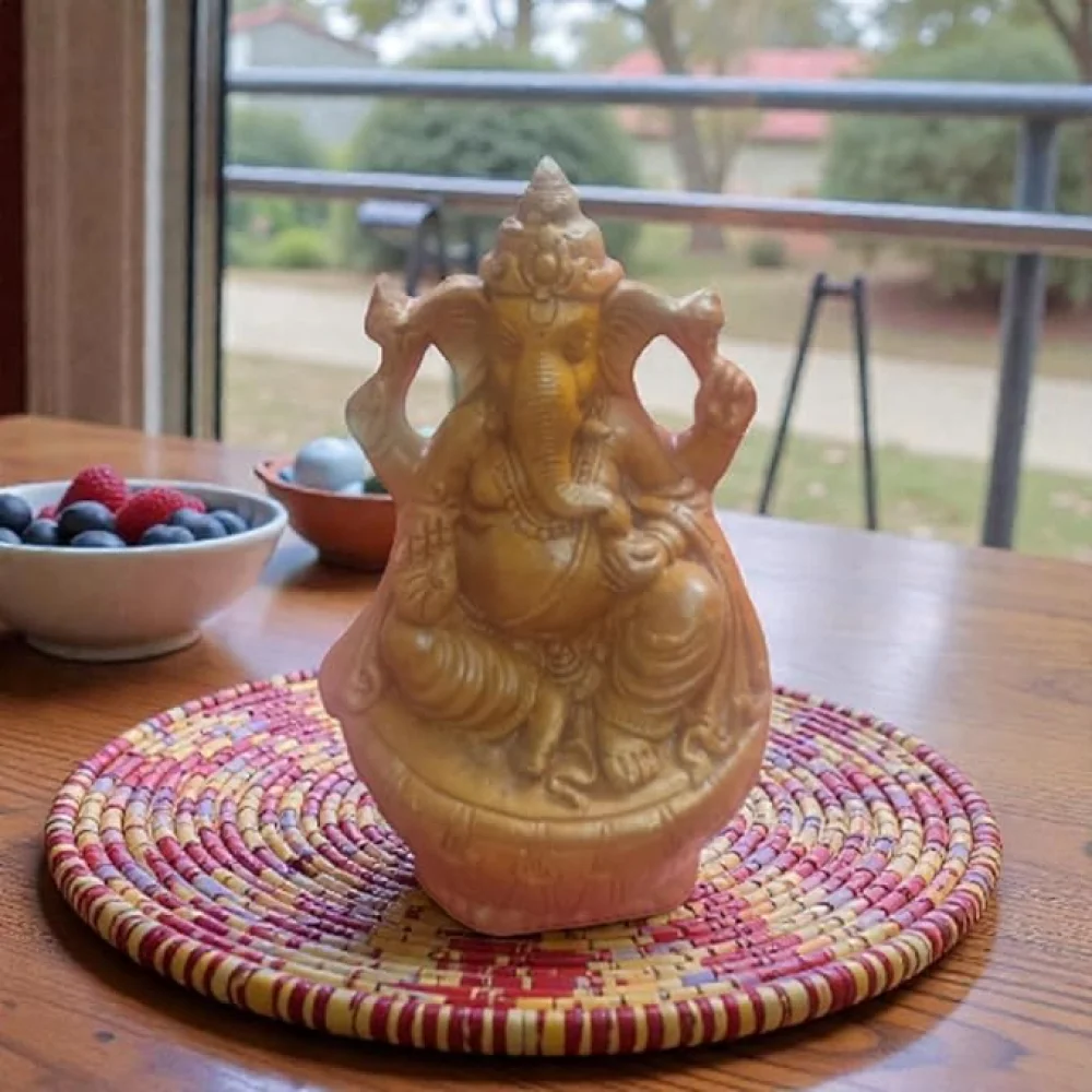 Handcrafted Lord Dhol Ganesha Terracotta Idol I Lord Ganesha Statue for Pooja Room I Religious Diwali Gifts I Festival Decor I Office desk Ganesha Statue I Indian handicraft Idols I Vastu Idol