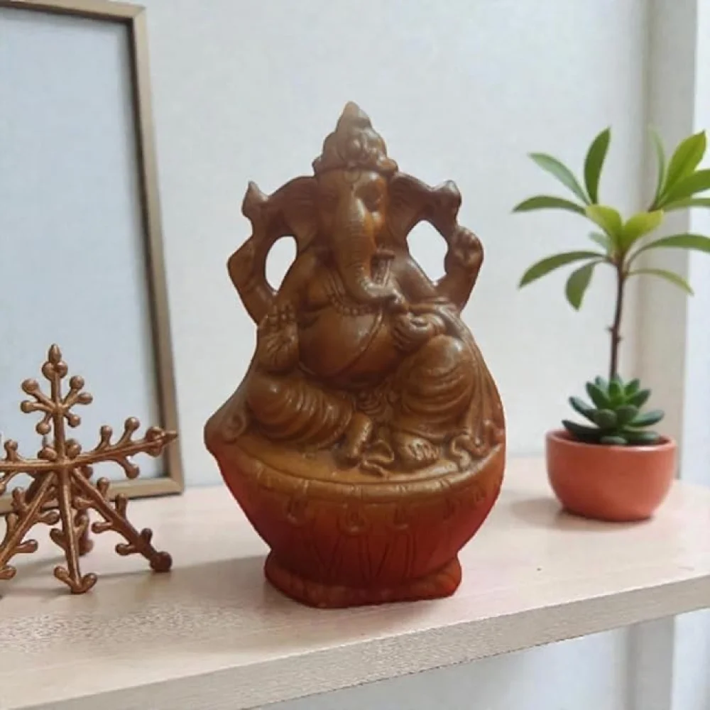 Handcrafted Lord Dhol Ganesha Terracotta Idol I Lord Ganesha Statue for Pooja Room I Religious Diwali Gifts I Festival Decor I Office desk Ganesha Statue I Indian handicraft Idols I Vastu Idol