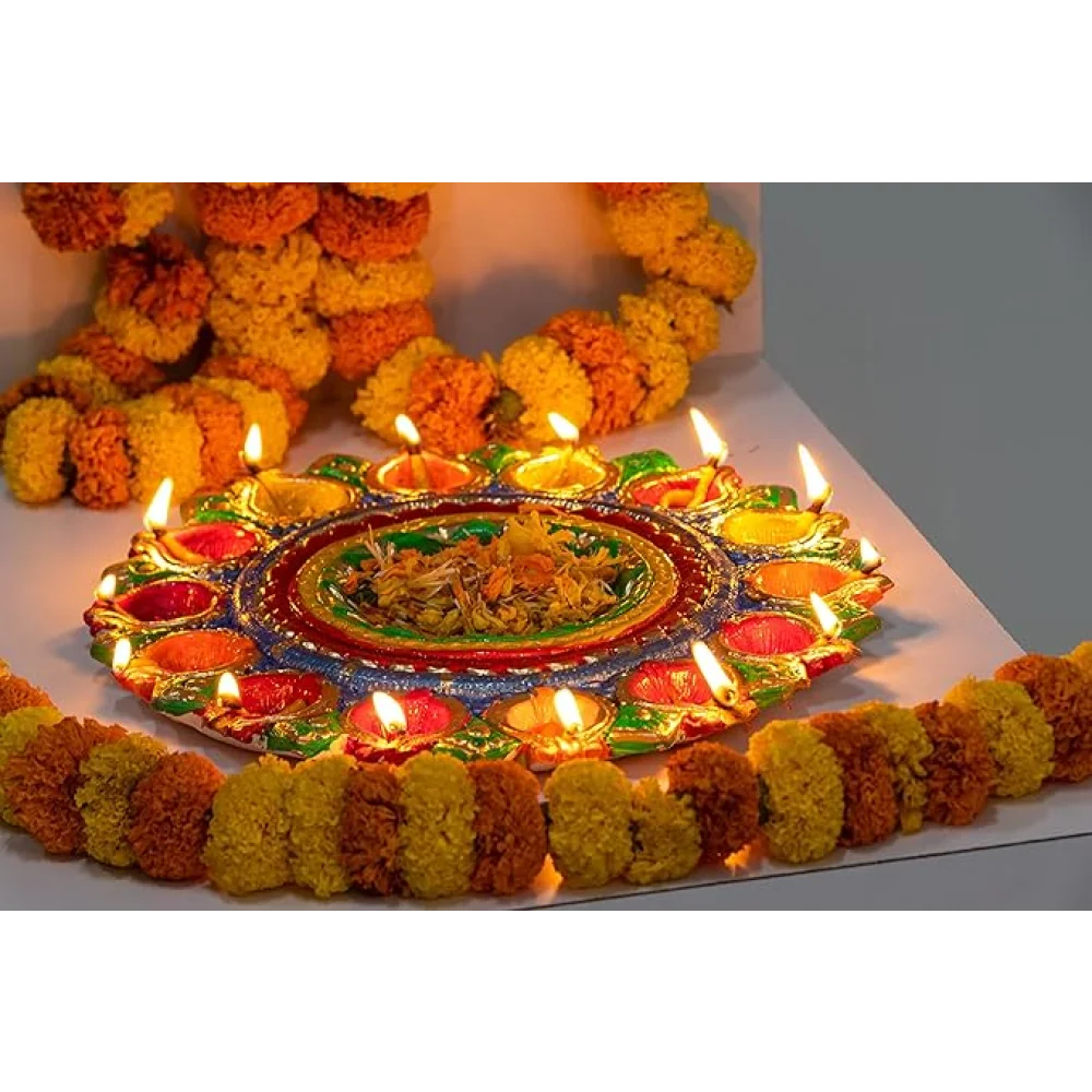 SHUBH LABH 14 Diya for Pooja Decor, Navaratri Decor Diya, Diwali Lighting Diya, Diwali Gifting, Home Decor