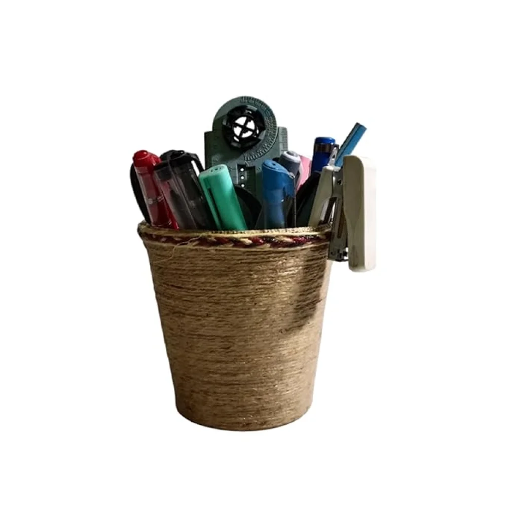 Handcrafted Jute Pen Stand/Desk Organizer/Multipurpose Jute Stand for Kid's Pencil, Makeup Brush, Cutlery, ToothBrush, Napkins Durable Storage Gift for Office/School/Kitchen