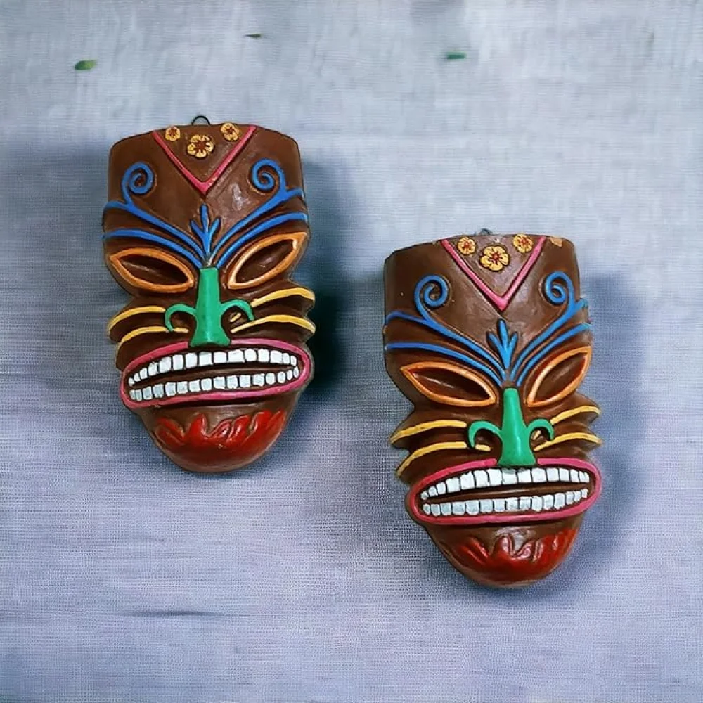 Handcrafted Terracotta Tribal Samar Mask For Home Décor/Wall Hanging/Housewarming Gifting, Terracotta Mask, Terracotta Wall Hanging Mask, Birthday Gifting, Corporate Gifting