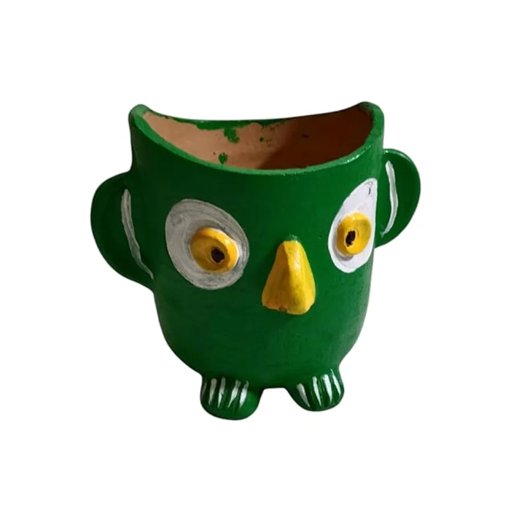 Handpainted Green Terracotta Pen Stand – Multipurpose Desk Organizer for Kids, Makeup Brushes, Cutlery & Toothbrush Holder (Office/School/Kitchen Use)