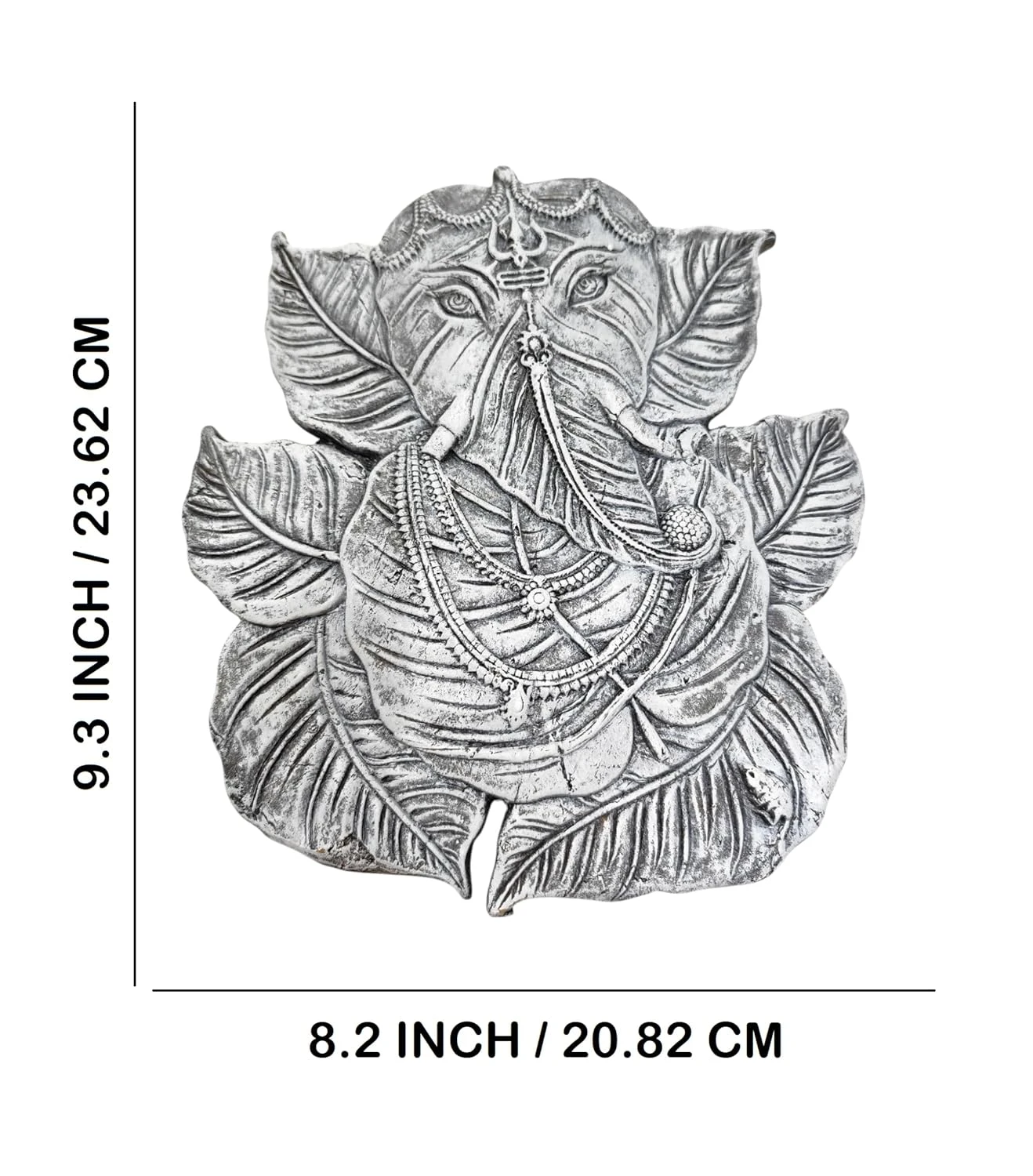 Terracotta Clay Wall Hanging Lord Ganesha Idol Eco-Friendly Handmade for Home Decoration/Diwali Festival/Religious Gift Ganesh Murti/Ganpati Idol Leaf Design Wall Decoration