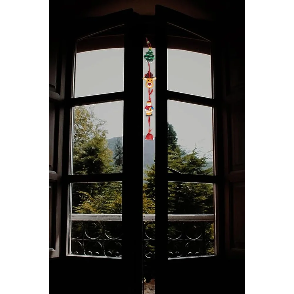 Natural Clay Terracotta Santa Claus Wall Hanging, Christmas Decoration, Christmas Gifting, Balcony Hanging, Home Decoration, Door Decoration, Corporate Gifts, Handmade Gifting (46 x 5 cm)