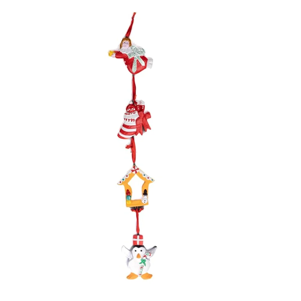 Natural Clay Santa Claus Wall Hanging, Christmas Decoration, Christmas Gifting, Balcony Hanging, Home Decoration, Door Decoration, Handmade Gifting, Corporate Gifts (46 x 5 cm)