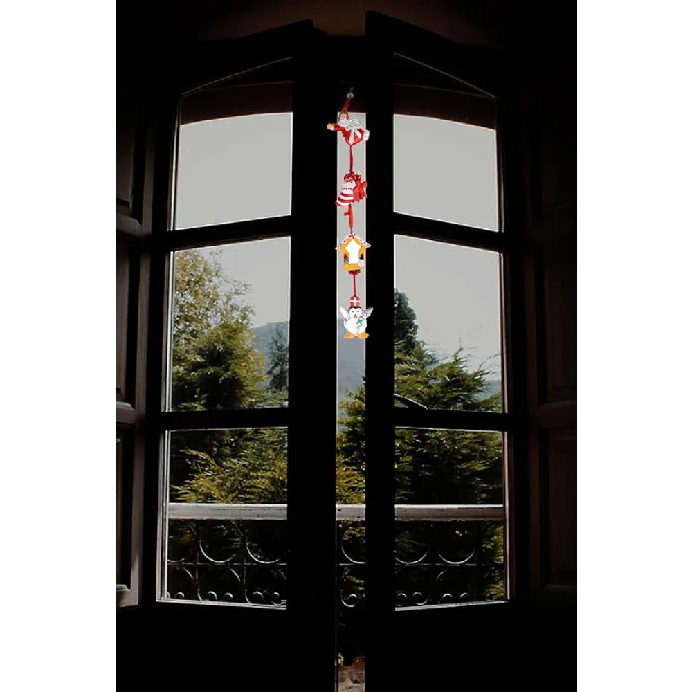 Natural Clay Santa Claus Wall Hanging, Christmas Decoration, Christmas Gifting, Balcony Hanging, Home Decoration, Door Decoration, Handmade Gifting, Corporate Gifts (46 x 5 cm)