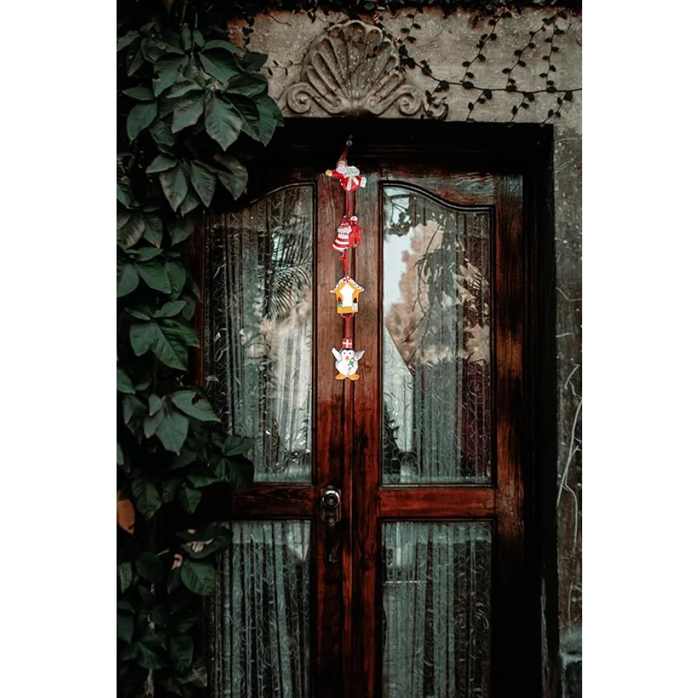 Natural Clay Santa Claus Wall Hanging, Christmas Decoration, Christmas Gifting, Balcony Hanging, Home Decoration, Door Decoration, Handmade Gifting, Corporate Gifts (46 x 5 cm)