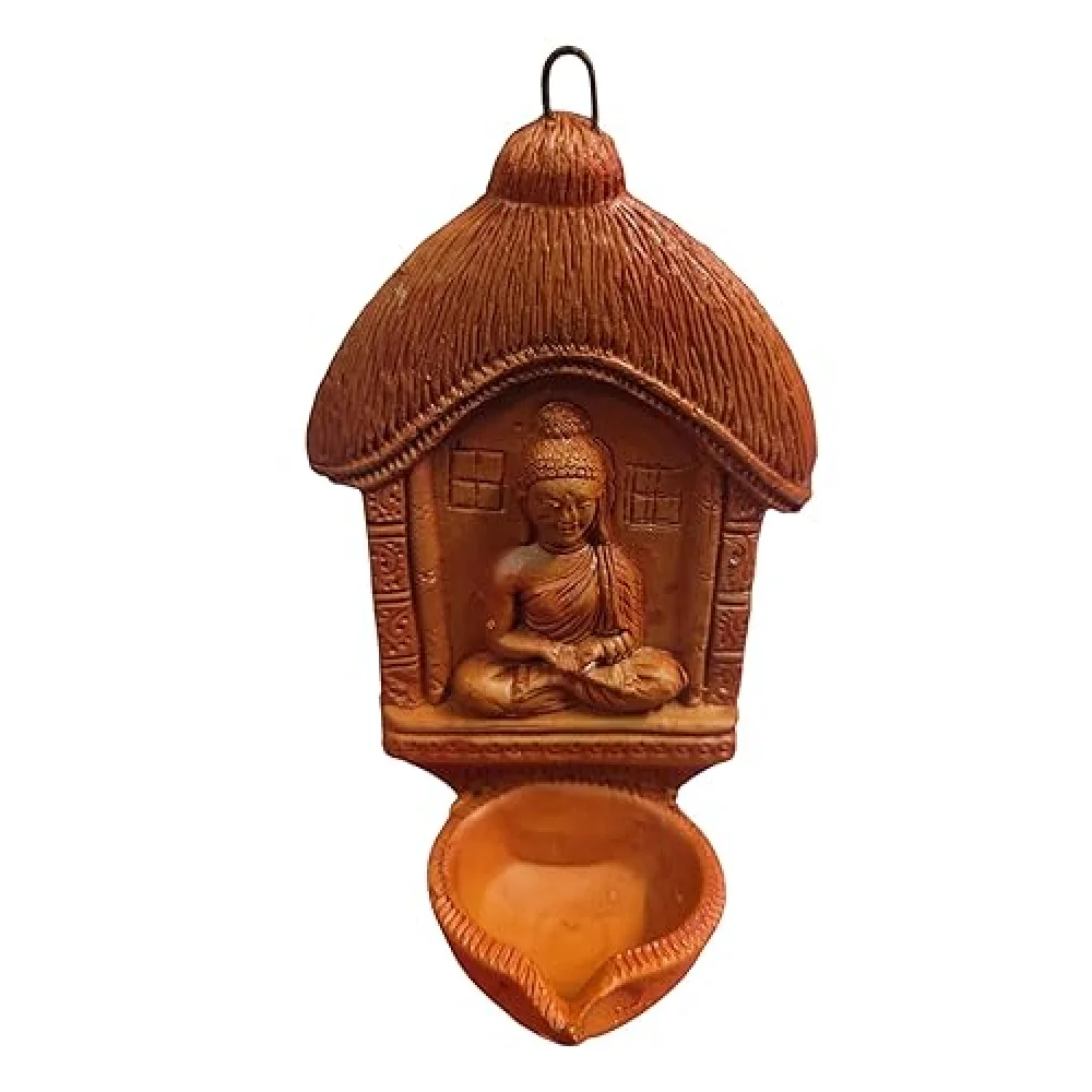 DiwaliDiya I SUBH LABHDiya I AkhandDiya I Buddha Temple Terracotta MittiDiya for Pooja Decor, NavaratriDiya, MittiDiya, OilDiya, Diwali Gifting, Housewarming Gifting Home Decor
