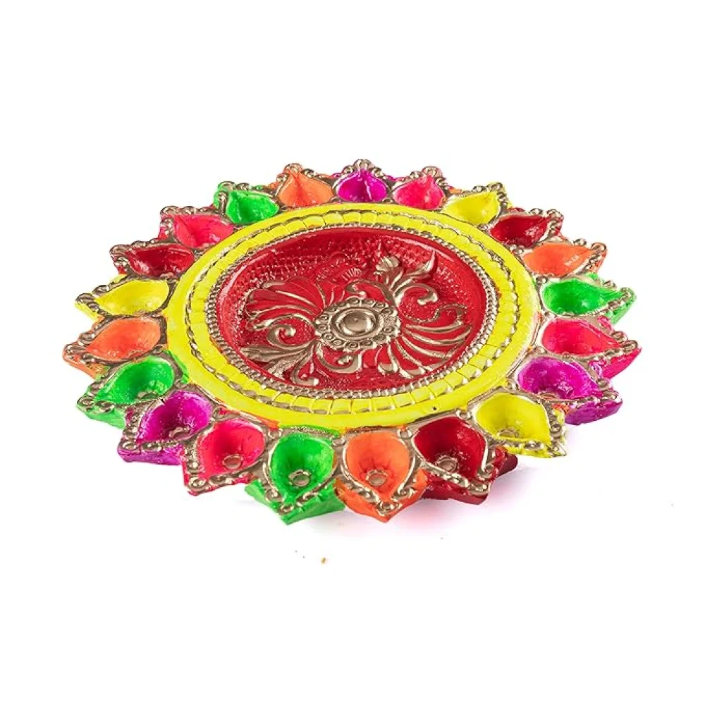 Terracotta 21 Oil Diya/Subha-Labh Diya for Pooja Decor, Navaratri Diya, Diwali Diya, Mitti Diya, Oil Diya, Diwali Gifting, Home Decor
