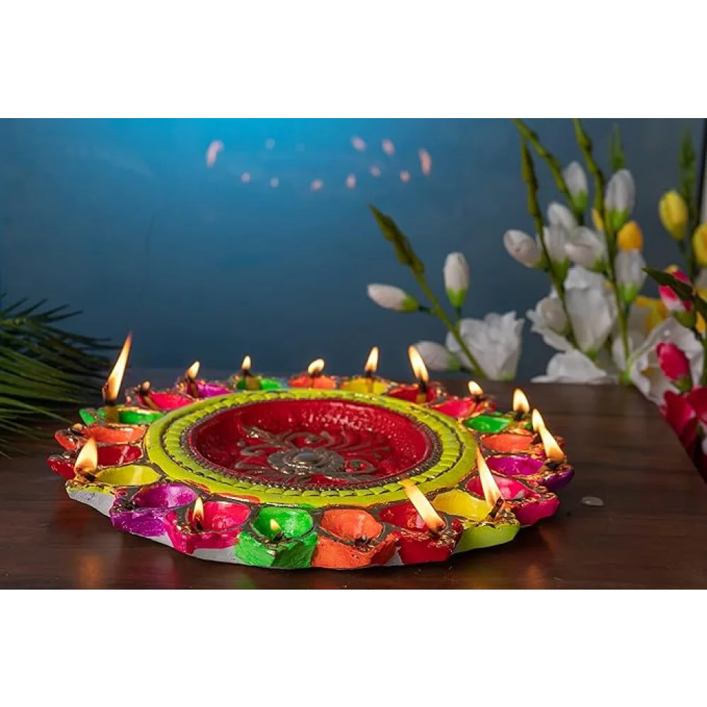 Terracotta 21 Oil Diya/Subha-Labh Diya for Pooja Decor, Navaratri Diya, Diwali Diya, Mitti Diya, Oil Diya, Diwali Gifting, Home Decor
