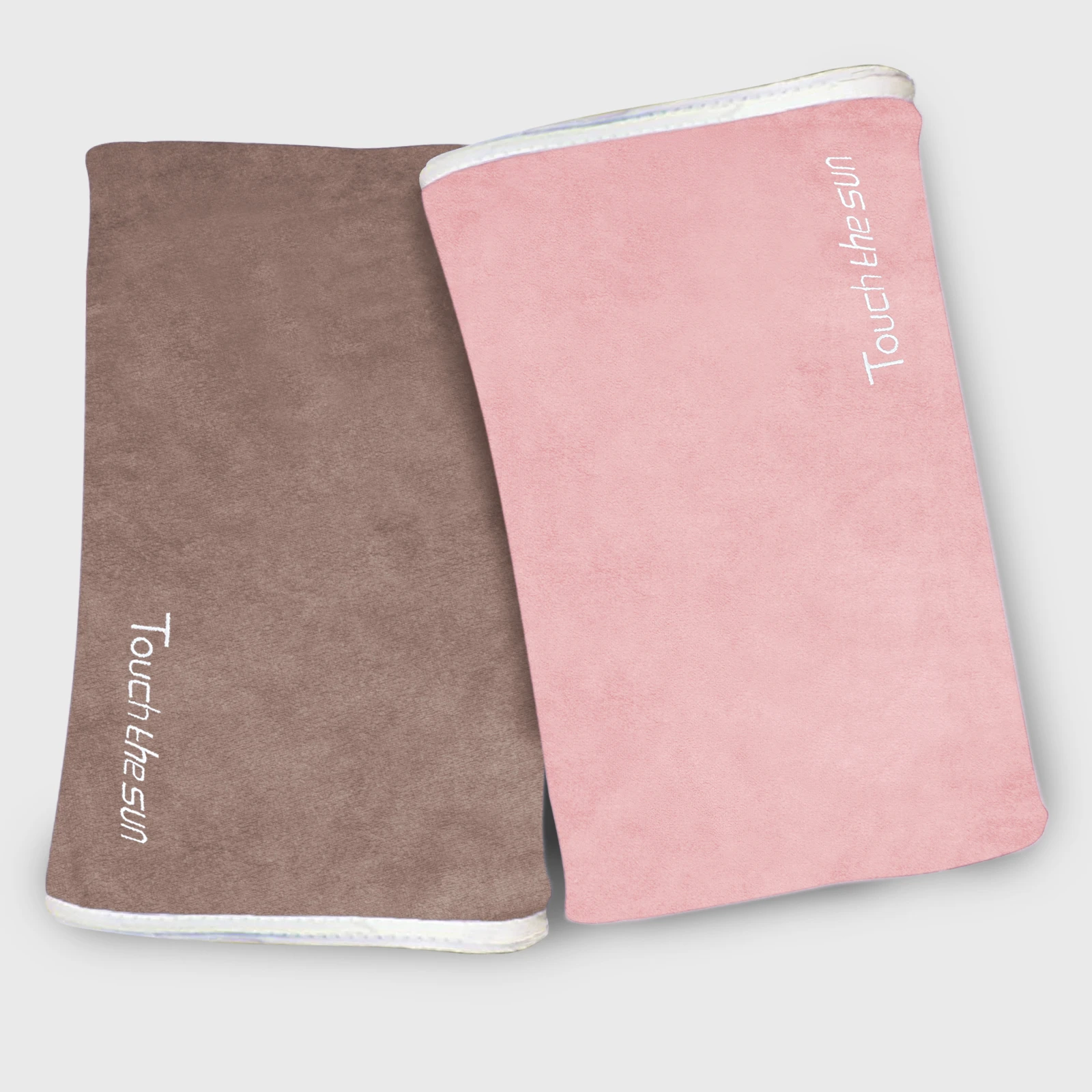 HOUSSE Microfiber Embroidery Hand Towel – 35 * 75cm, 350 GSM, Soft & Absorbent, Quick-Drying Sweat Towel – Ideal for Gym, Beach, Fitness, Outdoor & Home Use (Touch The Sun Peach- Brown)