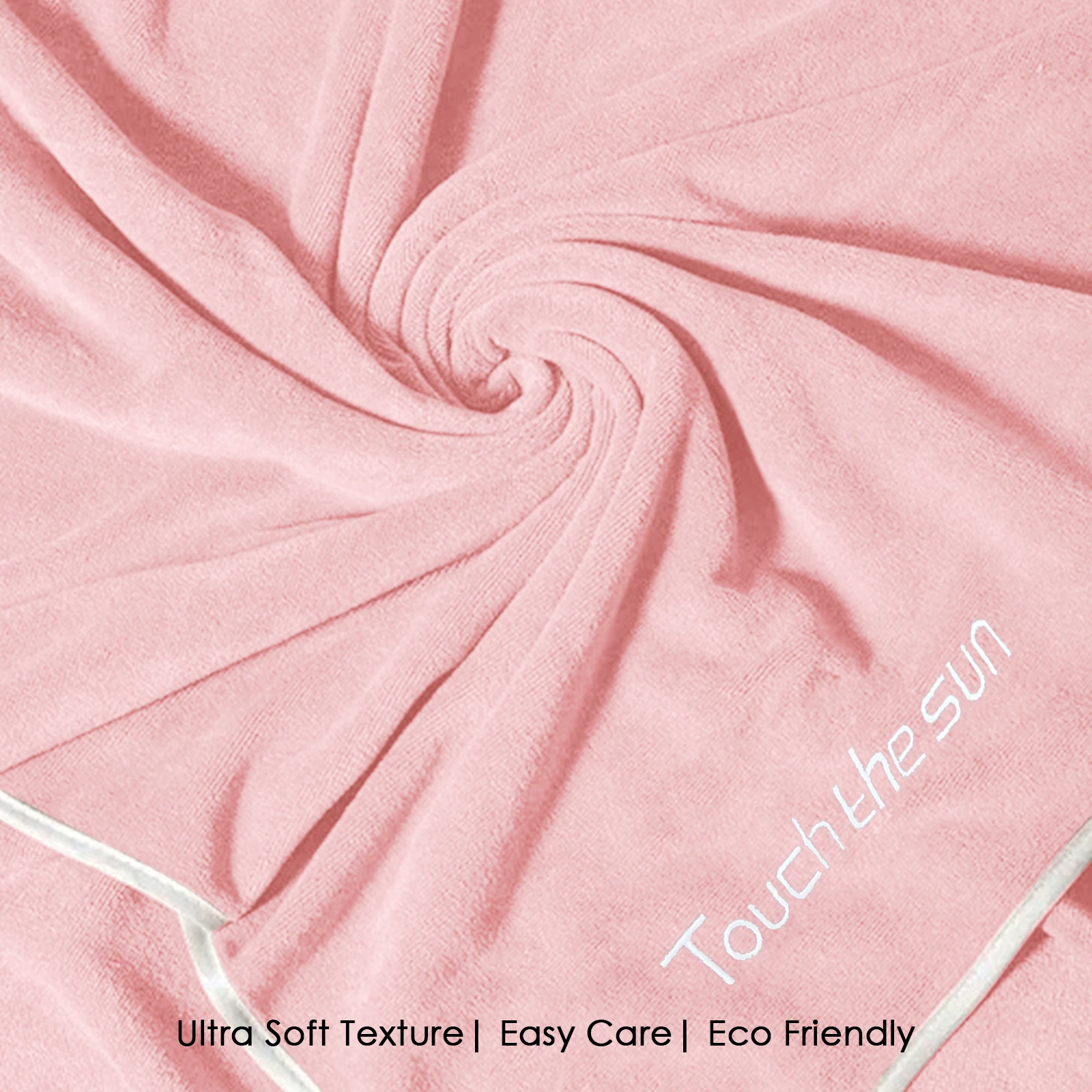 HOUSSE Microfiber Embroidery Hand Towel – 35 * 75cm, 350 GSM, Soft & Absorbent, Quick-Drying Sweat Towel – Ideal for Gym, Beach, Fitness, Outdoor & Home Use (Touch The Sun Peach - fluroescent)
