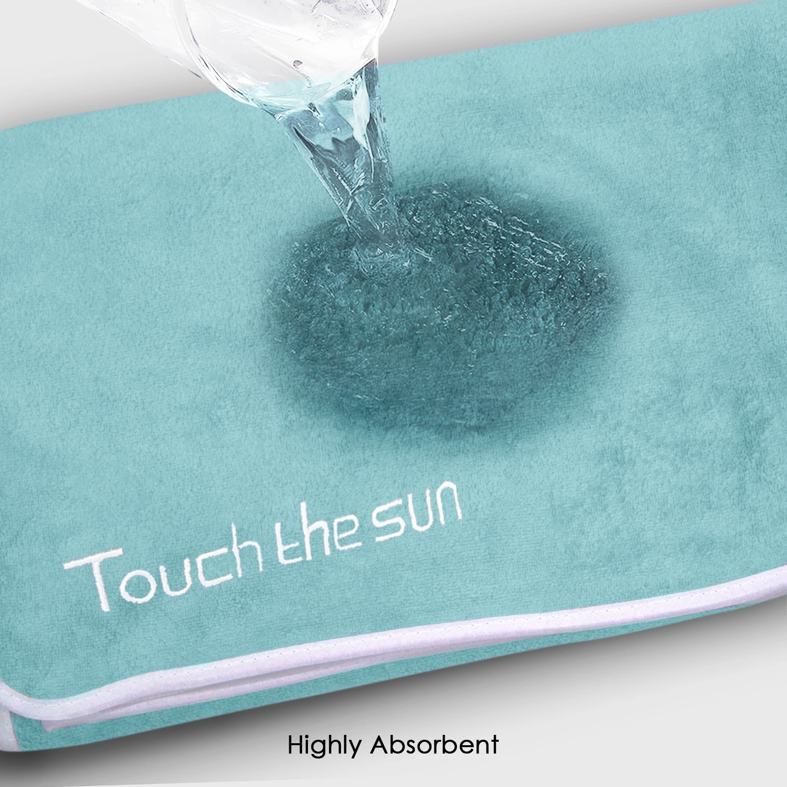 HOUSSE Microfiber Embroidery Hand Towel – 35 * 75cm, 350 GSM, Soft & Absorbent, Quick-Drying Sweat Towel – Ideal for Gym, Beach, Fitness, Outdoor & Home Use (Touch The Sun Peach - fluroescent)