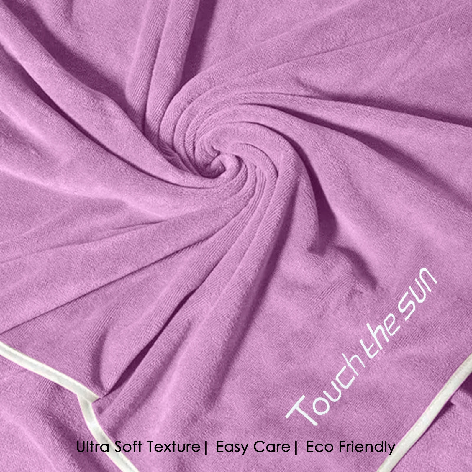 HOUSSE Microfiber Embroidery Hand Towel – 35 * 75cm, 350 GSM, Soft & Absorbent, Quick-Drying Sweat Towel – Ideal for Gym, Beach, Fitness, Outdoor & Home Use (Touch The Sun Magenta- Peach)