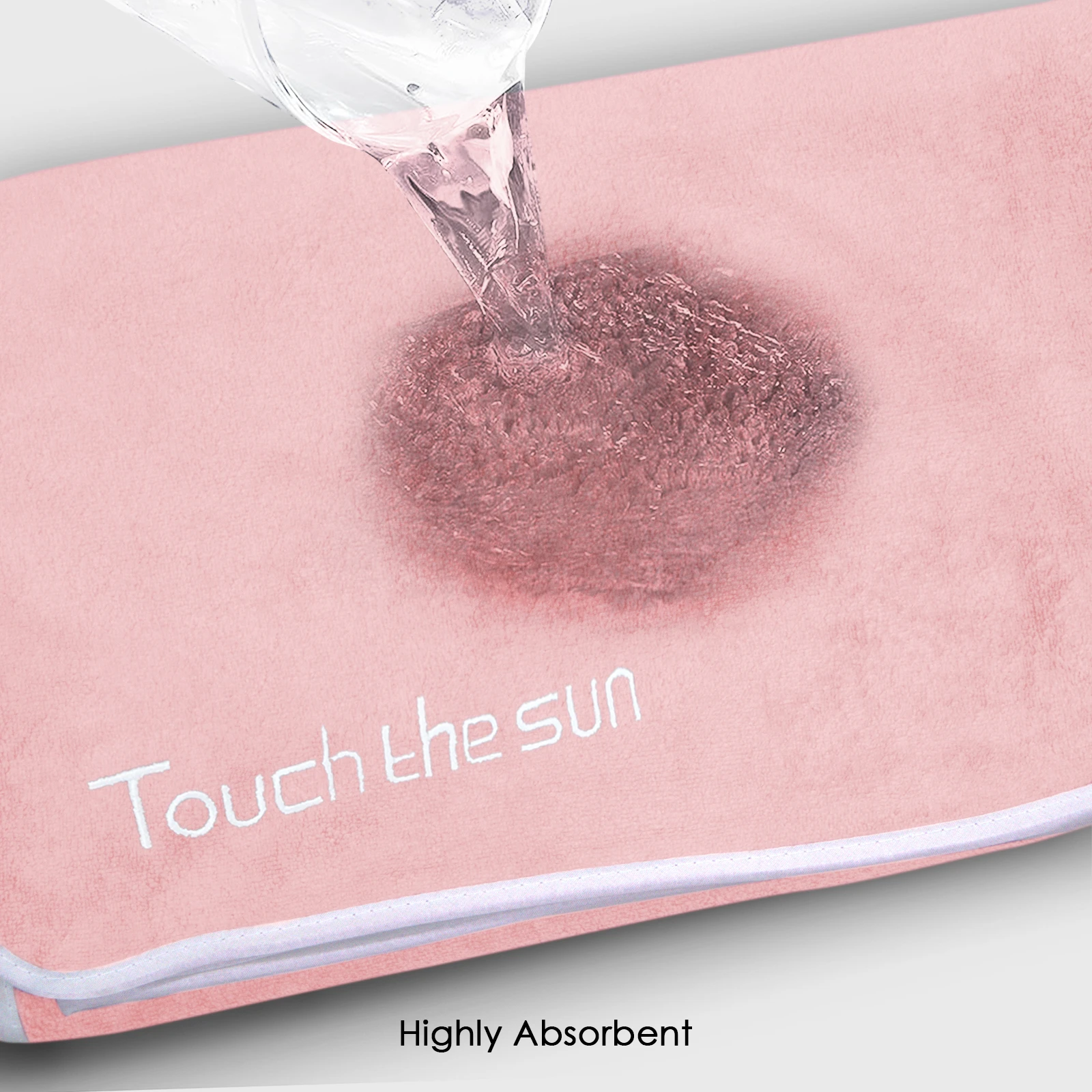 HOUSSE Microfiber Embroidery Hand Towel – 35 * 75cm, 350 GSM, Soft & Absorbent, Quick-Drying Sweat Towel – Ideal for Gym, Beach, Fitness, Outdoor & Home Use (Touch The Sun Magenta- Peach)