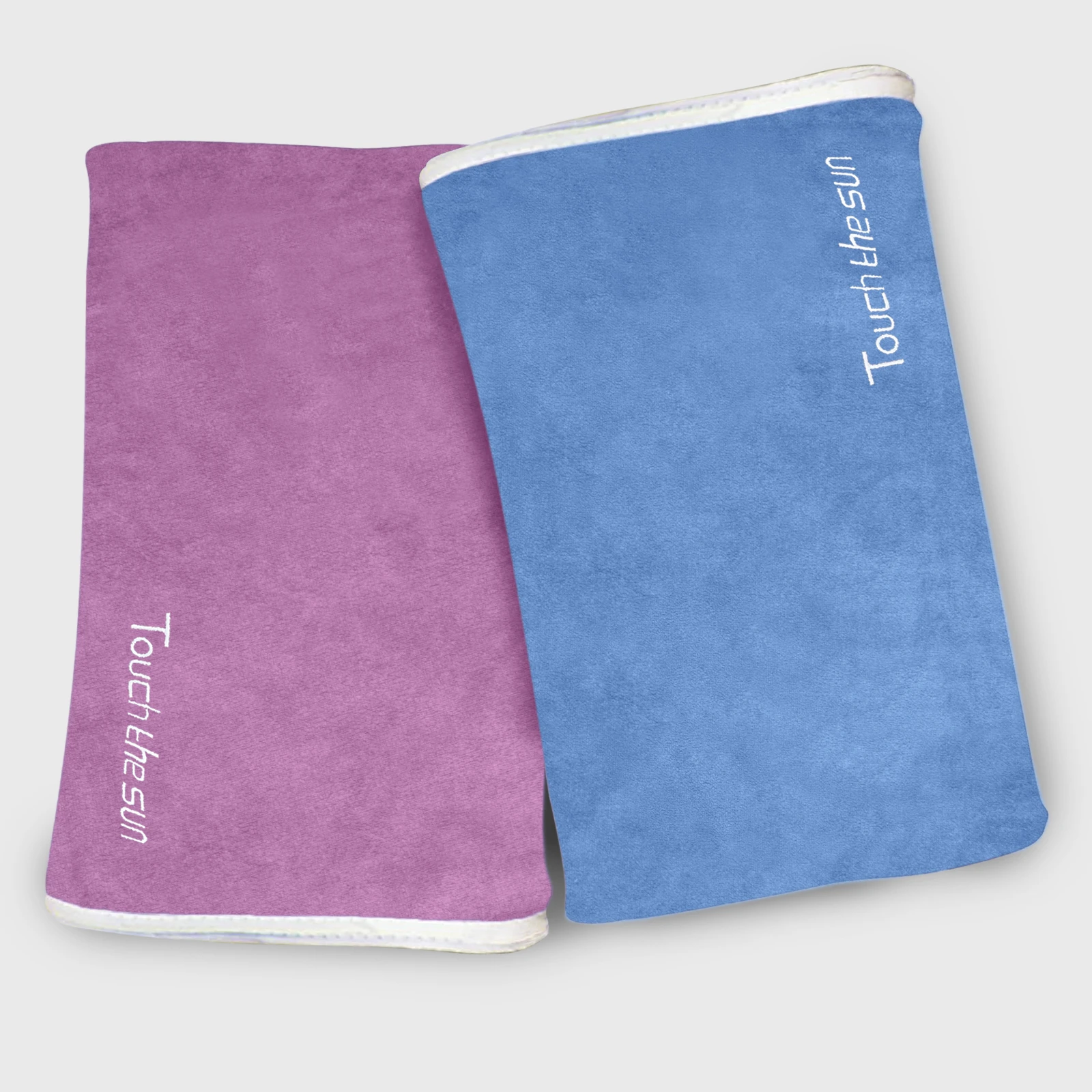 HOUSSE Microfiber Embroidery Hand Towel – 35 * 75cm, 350 GSM, Soft & Absorbent, Quick-Drying Sweat Towel – Ideal for Gym, Beach, Fitness, Outdoor & Home Use (Touch The Sun Magenta- Blue)