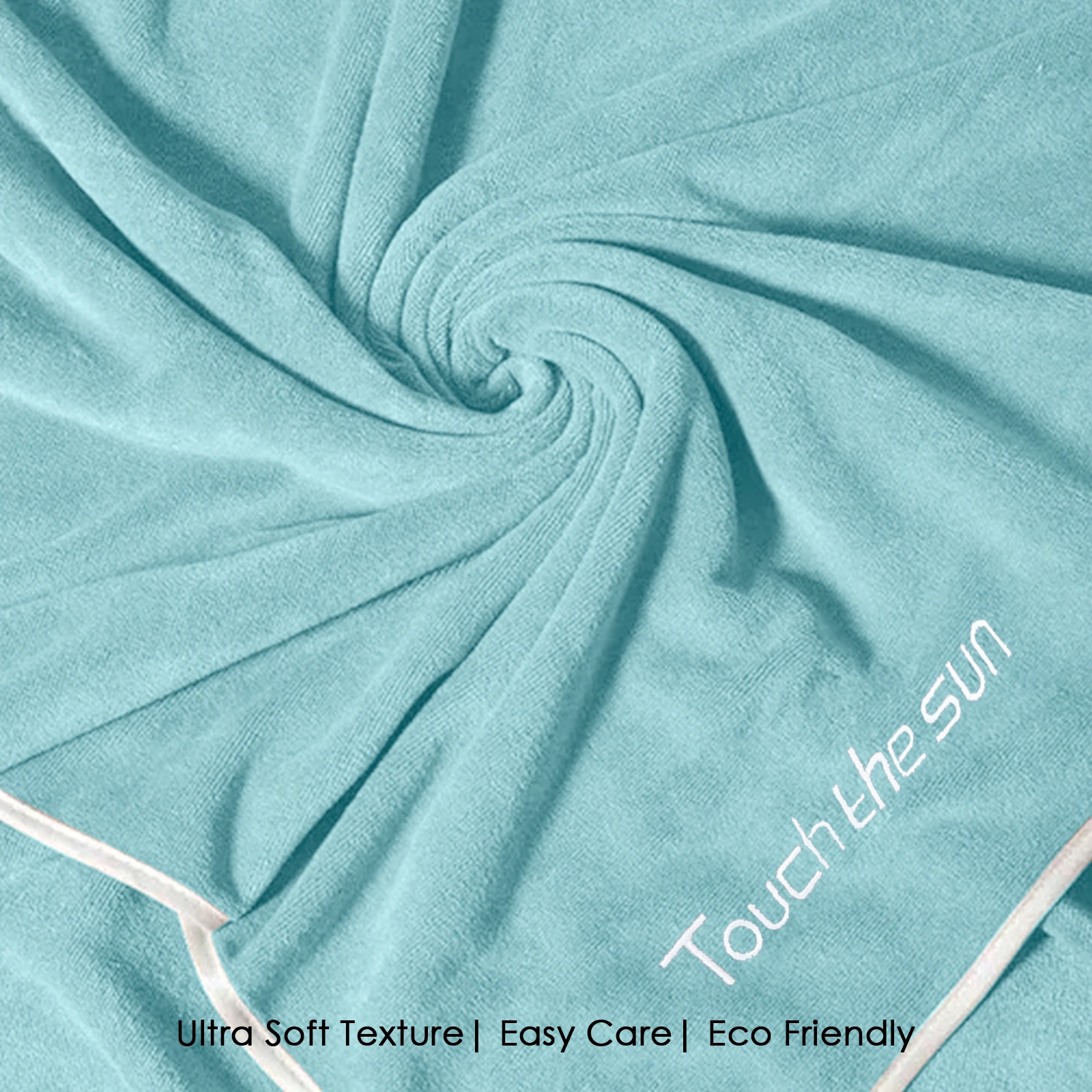 HOUSSE Microfiber Embroidery Hand Towel – 35 * 75cm, 350 GSM, Soft & Absorbent, Quick-Drying Sweat Towel – Ideal for Gym, Beach, Fitness, Outdoor & Home Use (Touch The Sun Brown - Fluroscent)