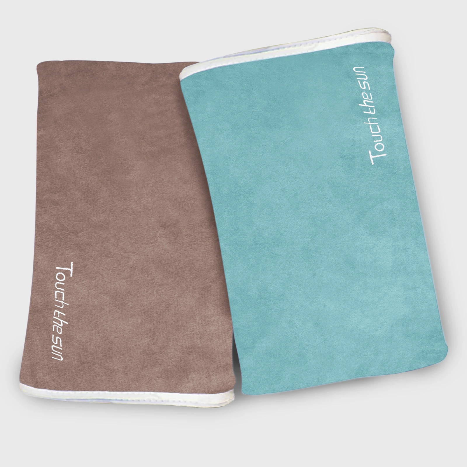 HOUSSE Microfiber Embroidery Hand Towel – 35 * 75cm, 350 GSM, Soft & Absorbent, Quick-Drying Sweat Towel – Ideal for Gym, Beach, Fitness, Outdoor & Home Use (Touch The Sun Brown - Fluroscent)