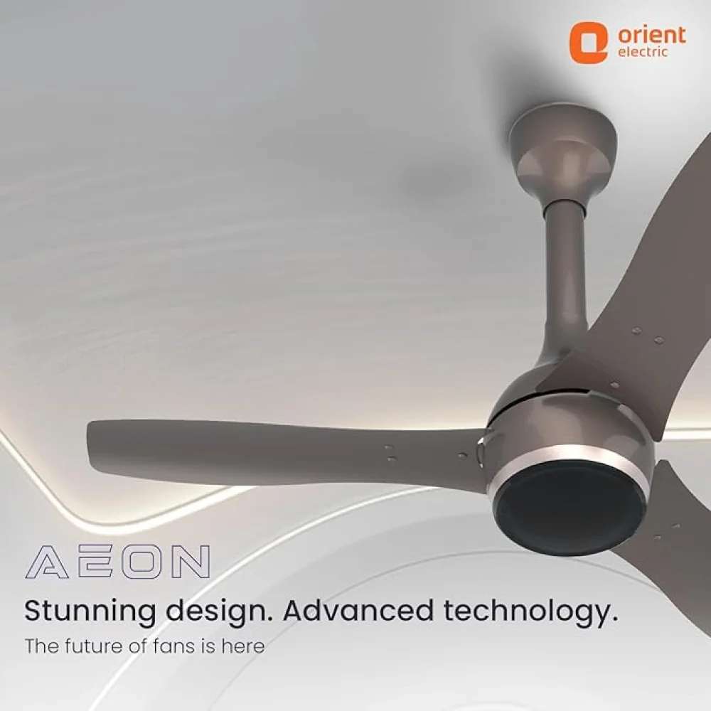 Orient Electric 900 mm Aeon BLDC Fan with Remote |Ceiling Fan for Home|BEE 5-star rated | Boost mode for High Air Delivery|Orient BLDC PRO Technology| Curved blade design | 5-year warranty| Magma Grey