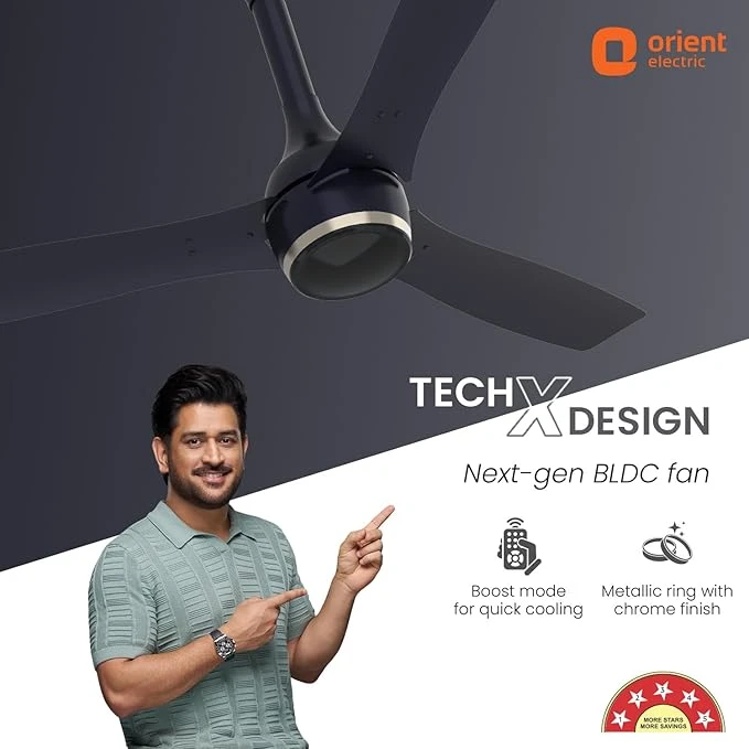 Orient Electric Newly Launched 1200 mm Aeon BLDC PRO, BEE 5-star rated, Anti-Dust Designer Ceiling fan with Remote Boost mode for High Air Delivery