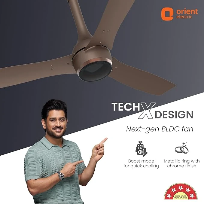 Orient Electric Newly Launched 1200 mm Aeon BLDC PRO, BEE 5-star rated, Anti-Dust Designer Ceiling fan with Remote Boost mode for High Air Delivery