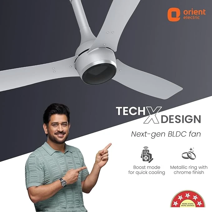 Orient Electric Newly Launched 1200 mm Aeon BLDC PRO, BEE 5-star rated, Anti-Dust Designer Ceiling fan with Remote Boost mode for High Air Delivery