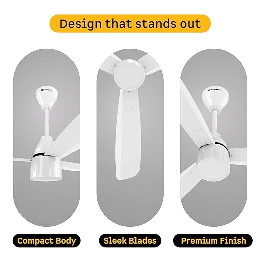 Atomberg Renesa Prime 600mm, 900mm, 1200mm BLDC Ceiling Fan | Compatible with Step Regulator | BEE 5 star | Advance Air+ Technology | Low Noise | Sleek Design | Power Saving