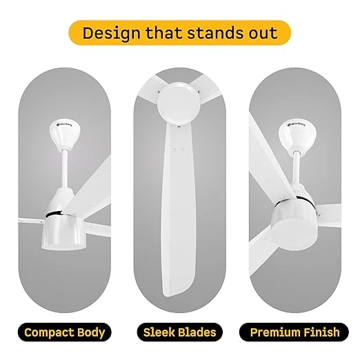 Atomberg Renesa Prime 600mm, 900mm, 1200mm BLDC Ceiling Fan | Compatible with Step Regulator | BEE 5 star | Advance Air+ Technology | Low Noise | Sleek Design | Power Saving