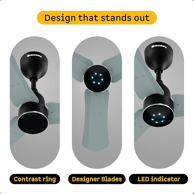 Atomberg Renesa Halo Smart 600mm BLDC Ceiling Fan with IoT & Remote | 5 star | High Air Delivery | Low noise operation | LED Speed Indicator | Sleek Design