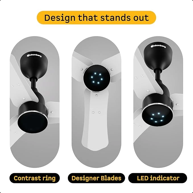 Atomberg Renesa Halo Smart 600mm BLDC Ceiling Fan with IoT & Remote | 5 star | High Air Delivery | Low noise operation | LED Speed Indicator | Sleek Design