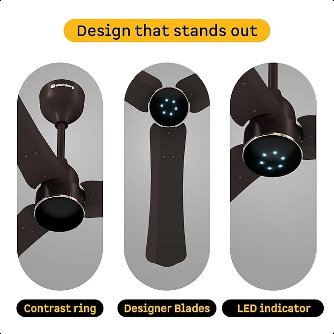Atomberg Renesa Halo Smart 900mm BLDC Ceiling Fan with IoT & Remote | 5 star | High Air Delivery | Low noise operation | LED Speed Indicator | Sleek Design