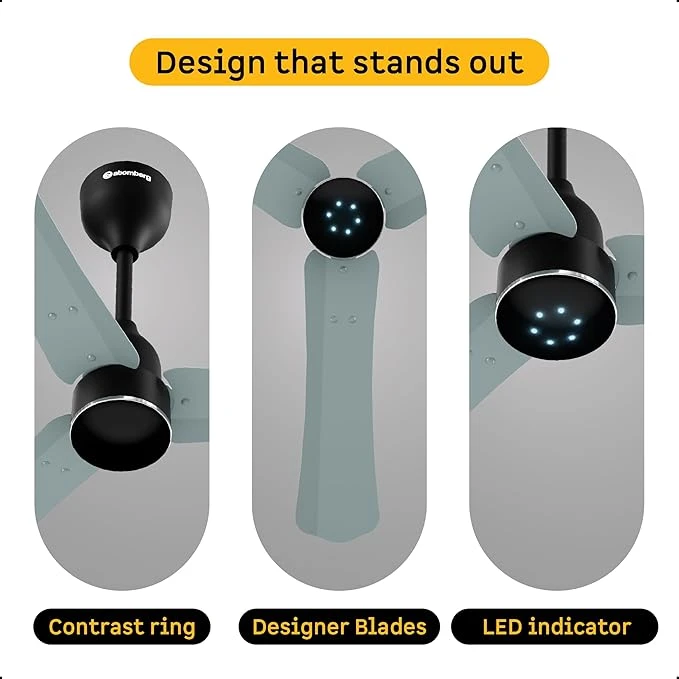 Atomberg Renesa Halo Smart 900mm BLDC Ceiling Fan with IoT & Remote | 5 star | High Air Delivery | Low noise operation | LED Speed Indicator | Sleek Design