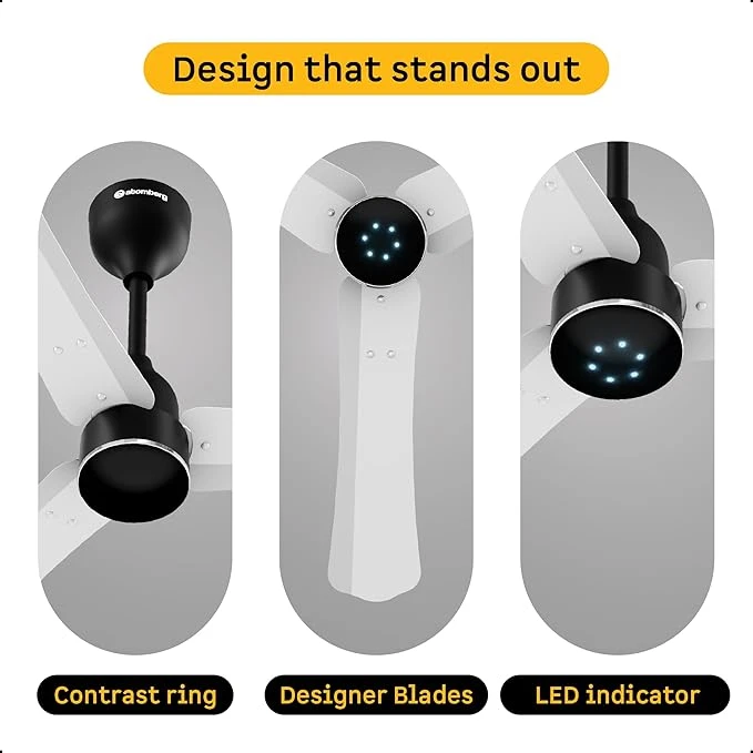 Atomberg Renesa Halo Smart 900mm BLDC Ceiling Fan with IoT & Remote | 5 star | High Air Delivery | Low noise operation | LED Speed Indicator | Sleek Design